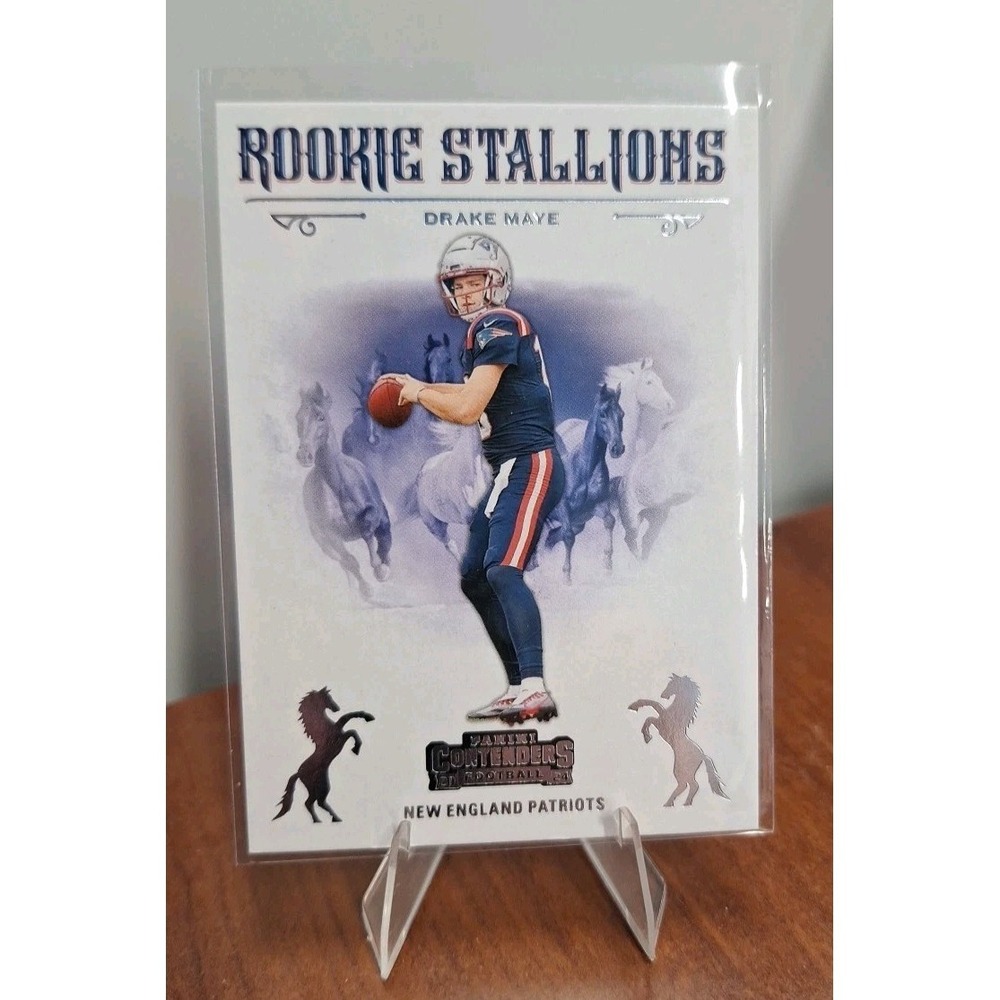 2024 Panini Contenders Rookie Stallions DRAKE MAYE #4 RC Rookie‎ Patriots